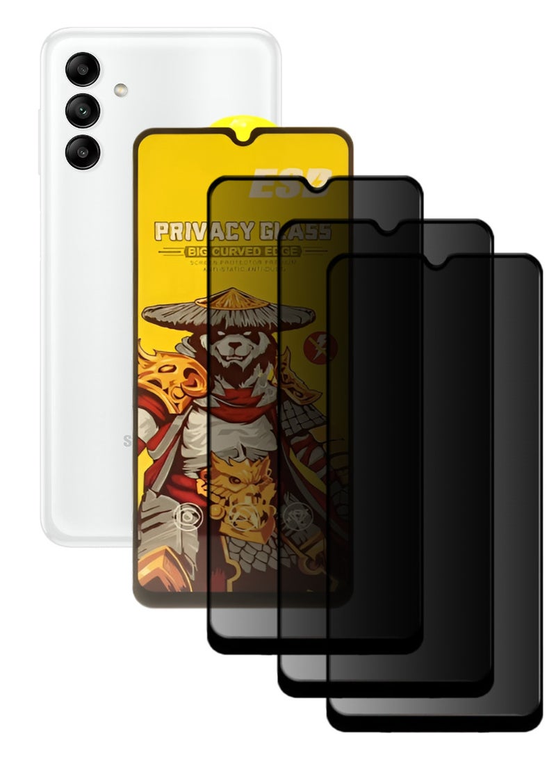 ESD 3 Pieces Tempered Dustproof Privacy Glass Screen Protector Compatible For Samsung Galaxy A04s - Image 1