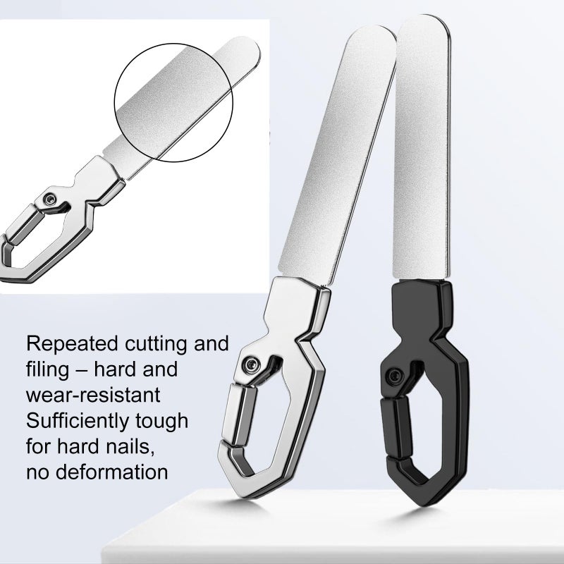 VISDOLL Stainless Steel Double Sided Nail File - Professional Metal Fingernail Toenail Tool for Men (Thick Nails) & Women, Washable Reusable Durable with Travel-Friendly Leather Case, Home & Salon Use - Image 3