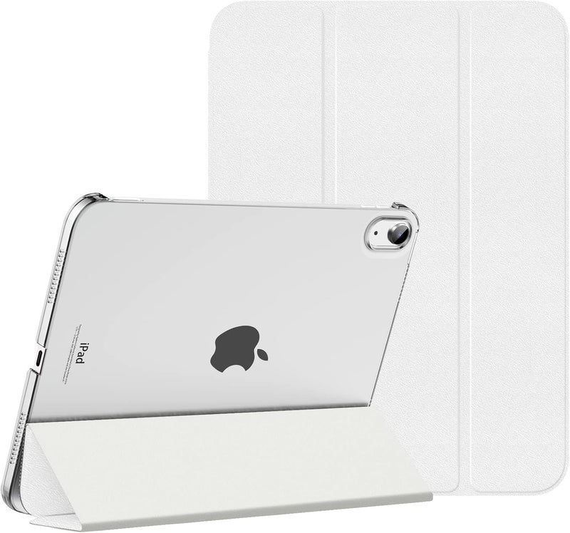 MoKo for iPad 10th Generation Case 2022, Slim Stand Hard PC Translucent Back Shell Smart Cover Case for iPad 10th Gen 10.9 inch 2022, Support Touch ID, Auto Wake/Sleep, White - Image 1