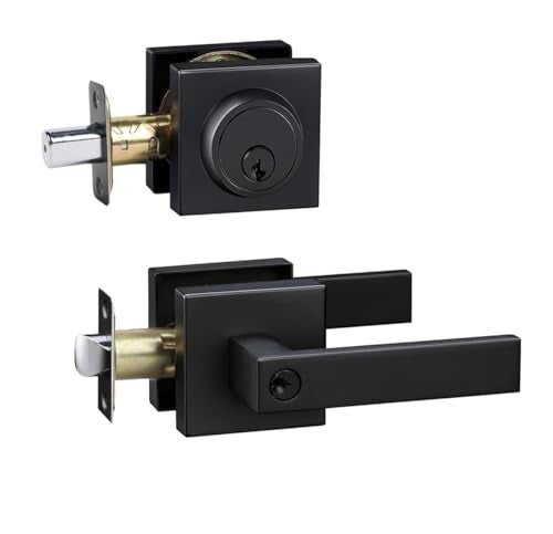 Cielsa Dawn Front Door Lock Set Exterior door lock set,Door Handle With Single Cylinder Deadbolt Lock,Keyed Alike Door Locks For Front Door(Matte Black,1Pack set) - Image 1