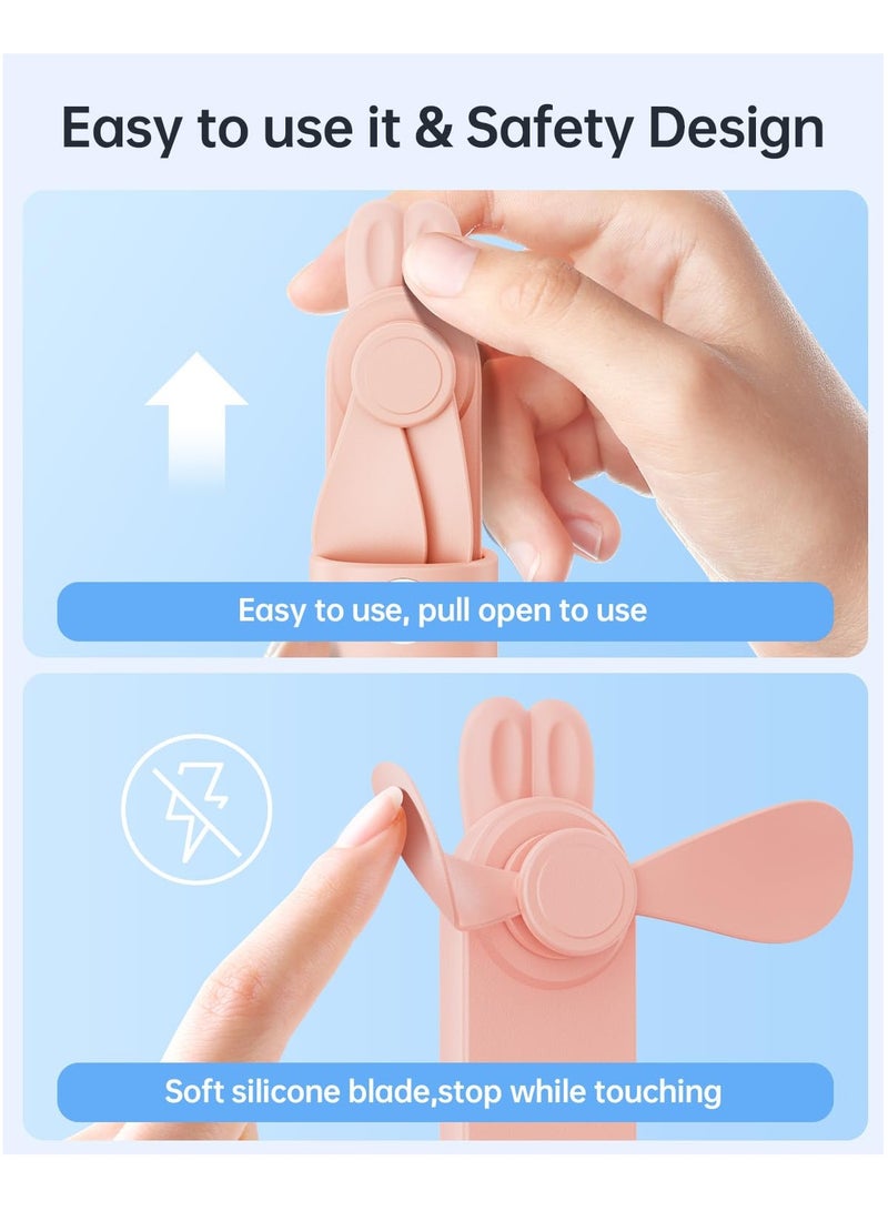 Compact USB Rechargeable Handheld Fan with LED Display, Cute Mini Travel Fan for Women and Girls, Ideal for Eyelash Extensions and On-the-Go Use - Image 4