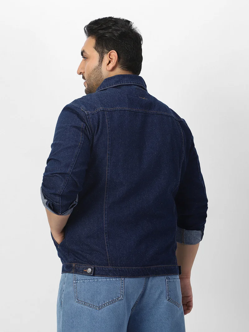 Urbano Fashion  Urbano Plus Men's Blue Regular Fit Washed Full Sleeve Denim Jacket  | Best Price UAE