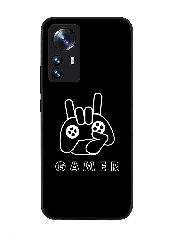 Stylizedd Rugged Black edge case for Xiaomi 12 Pro Slim fit Soft Case Flexible Rubber Edges Anti Drop TPU Gel Thin Cover - Gamer  - Image 1