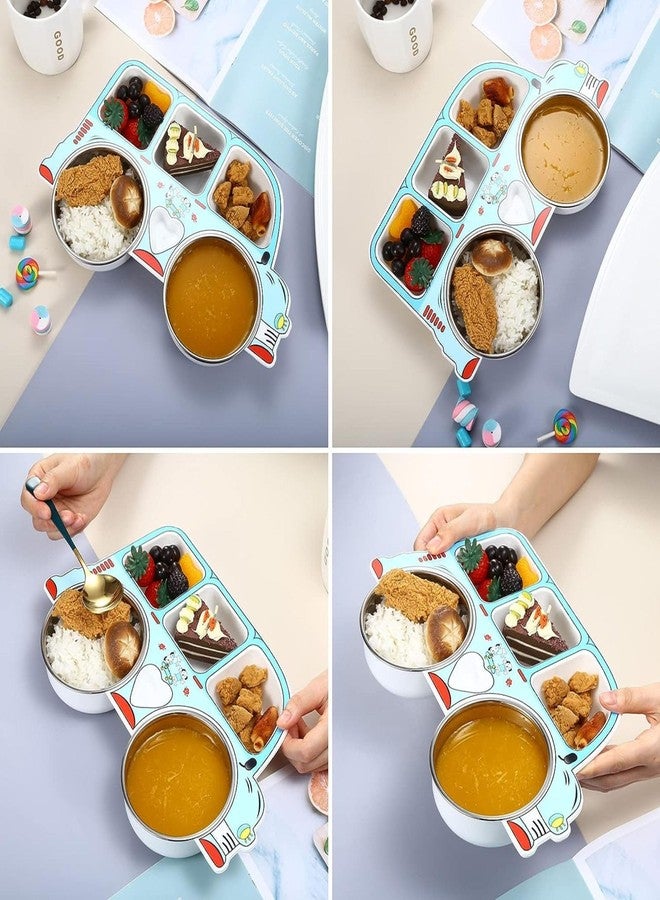 Everhype Kids Divided Plate for Babies and Kids Truck Shaped Separated Plates for Food Serving | Kids Food Plate | Dinner Set for Baby Kids (Blue) - Image 5