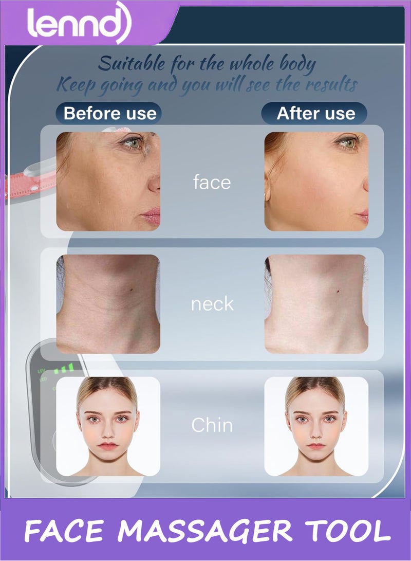 LENND Infrared Gua Sha device, Facial and Neck Massager Beauty 3-in-1 Triple Action Light, Thermal, and Vibration for Skin Care Face Sculpting Tool (White) - Image 5
