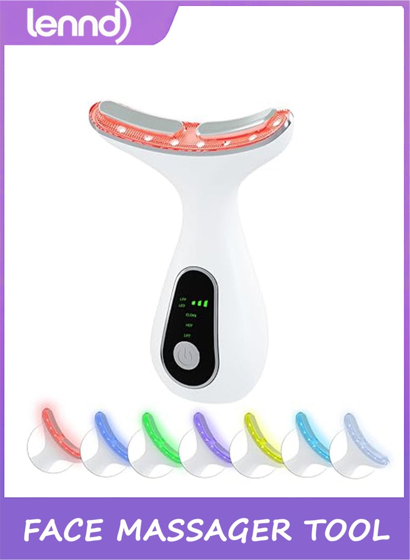 LENND Infrared Gua Sha device, Facial and Neck Massager Beauty 3-in-1 Triple Action Light, Thermal, and Vibration for Skin Care Face Sculpting Tool (White) - Image 1