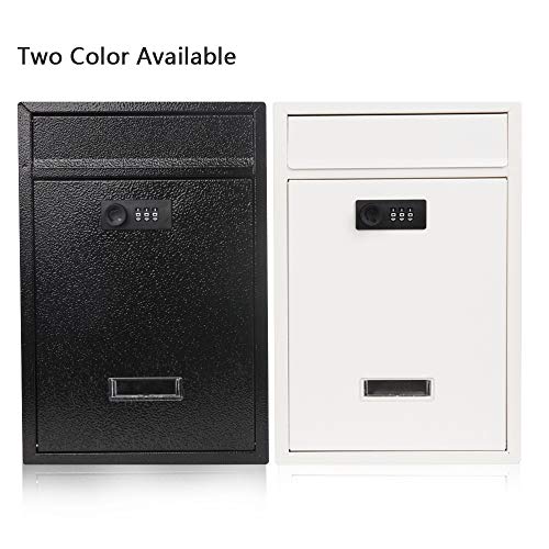 KYODOLED Locking Wall Mount Mailbox, Mail Boxes with Combination Lock for Outside, Security Drop Box with Code,12.4H x 8.54L x 3.35W Inches, White - Image 5