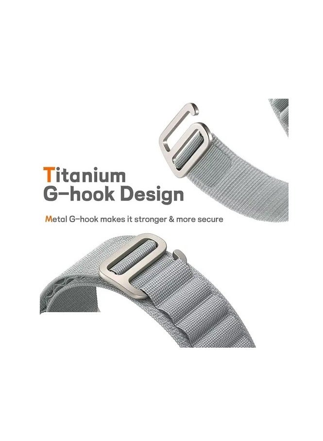 سبايجن حزام ساعة سبايجن AMPO2465 - مناسب لأحجام 42/44/45/49 مم - قفل G-style ومصنوع من نايلون عالي الجودة-رمادي - Image 2