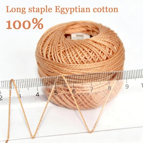 colored bird Double Mercerized Egyptian Long Staple Cotton Pearl Thread Ball 10 Grams Rainbow Color Embroidery Thread 10 Colors per Box for Crochet Hardanger Cross Stitch Hand Embroidery,Light Flesh Color Series - Image 4