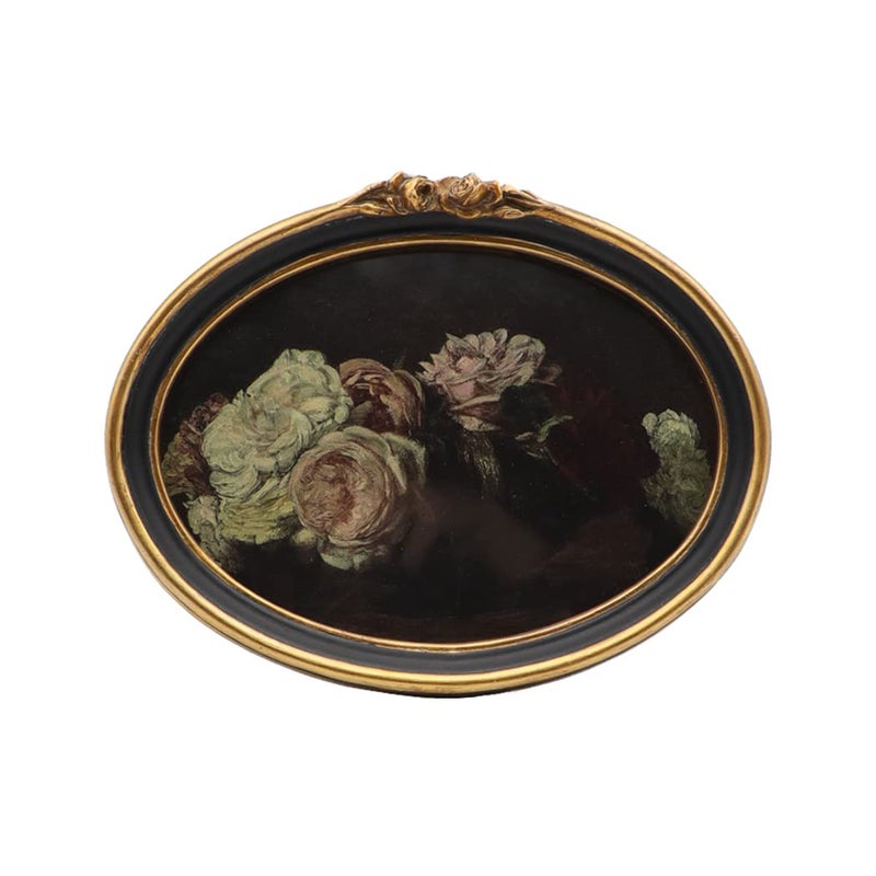 CISOO Vintage Oval Picture Frame 5x7 Antique Photo Frame Decorative Painting Table Top Display and Wall Hanging Home Decor Ornate Photo Gallary Art Black and Gold