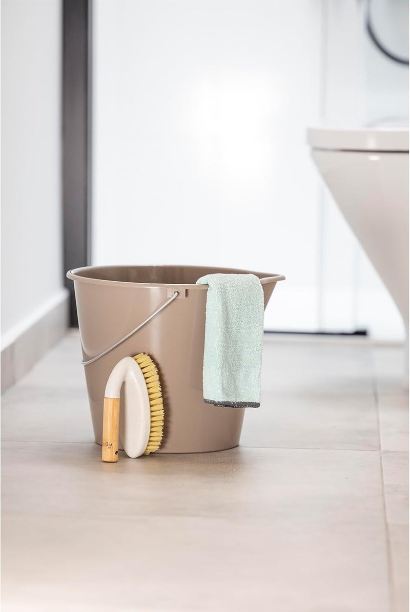 Vigar Zeroline 2 Pack Scrub Brushes for Cleaning Scrub Brush with Ergonomic Bamboo Handle for Bathroom Shower Bathtub Floor Tile Wall Gray Green - Image 4