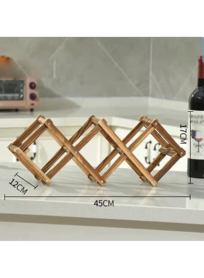 HOME TASTE Hometaste Wooden Wine Rack, Free Standing Wine Storage Racks Countertop, Stackable Stand Foldable Tabletop Bottle Holder Cabinets Shelf For Cellar Pantry Home Kitchen Bar (5 Bottle Rack)  - Image 3