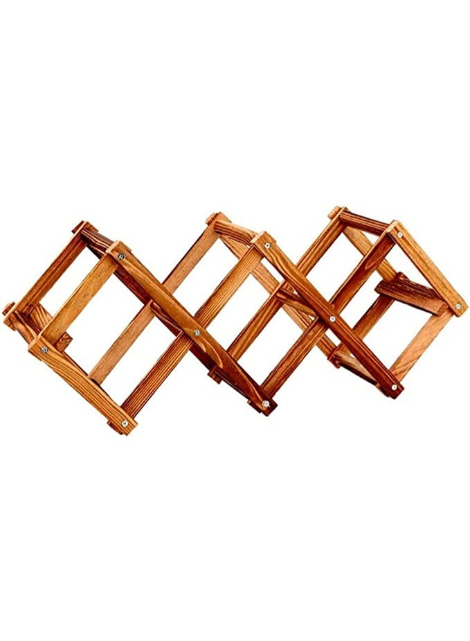 HOME TASTE Hometaste Wooden Wine Rack, Free Standing Wine Storage Racks Countertop, Stackable Stand Foldable Tabletop Bottle Holder Cabinets Shelf For Cellar Pantry Home Kitchen Bar (5 Bottle Rack)  - Image 2