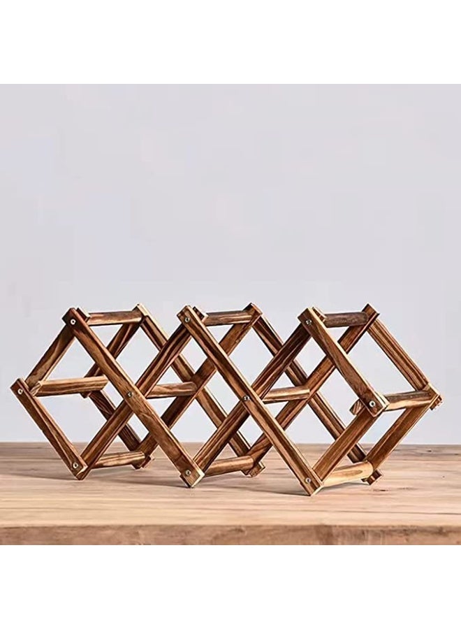 HOME TASTE Hometaste Wooden Wine Rack, Free Standing Wine Storage Racks Countertop, Stackable Stand Foldable Tabletop Bottle Holder Cabinets Shelf For Cellar Pantry Home Kitchen Bar (5 Bottle Rack)  - Image 5