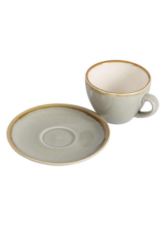 Sharpdo kiln Coffee Cup And Saucer Grey - Image 3