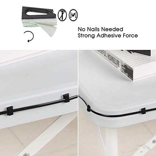Uvital Phone Extension Cord 33 Ft, Telephone Cable with Standard RJ11 Plug and 1 in-Line Couplers and 20 Cable Clip Holders, Black - Image 5