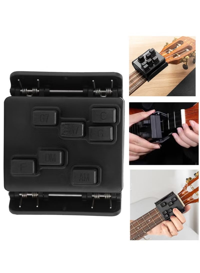 شو وو مدرب أوتار قابل للتثبيت للجيتار واليوكليلي - أداة محمولة مزودة بأزرار لتعلم أسرع | يناسب جميع الآلات الوترية | أداة تدريب للمبتدئين بقبضة مريحة - Image 4