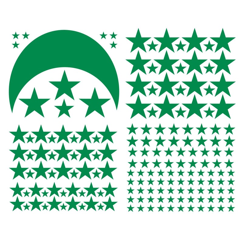JURUOXIN Moon and Stars Wall Decal Vinyl Sticker for Kids Boy Girls Baby Room Decoration Good Night Nursery Wall Decor Home House Bedroom Design YMX16 (Green) - Image 5