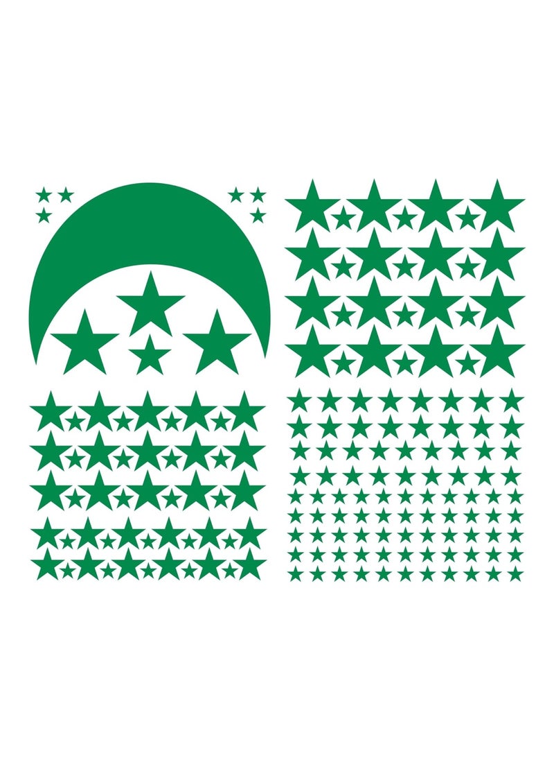 JURUOXIN Moon And Stars Wall Decal Vinyl Sticker Room Decoration Green  - Image 5