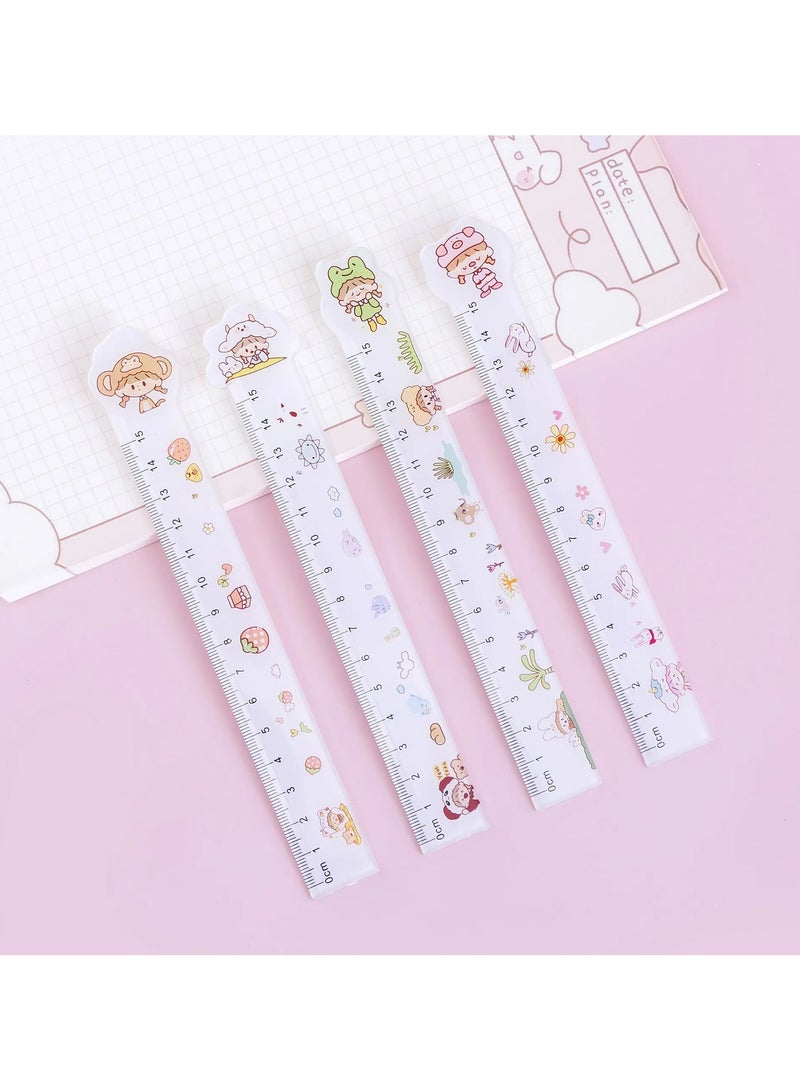 21-piece school supplies set (pencil case with zipper + 4 fluorescent colors + 12 wood colors + pencil + eraser and sharpener + pen + 15 cm ruler) - Image 4