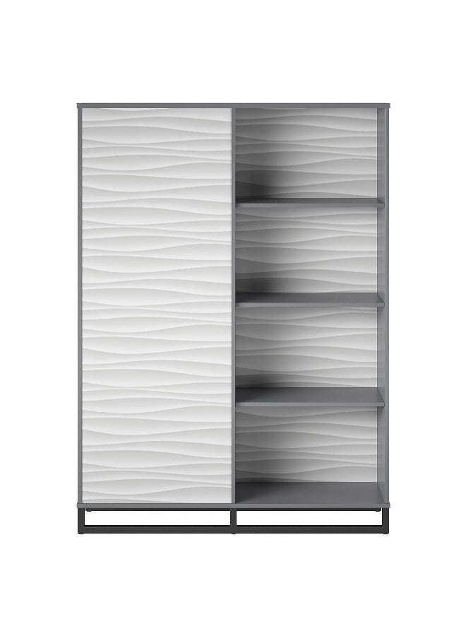 Ameriwood Home Monterey 2-Sided Room Divider Large Bookcase Grey and White 65.51 x 47.56 x 11.73 Inch 8208500COM - Image 1