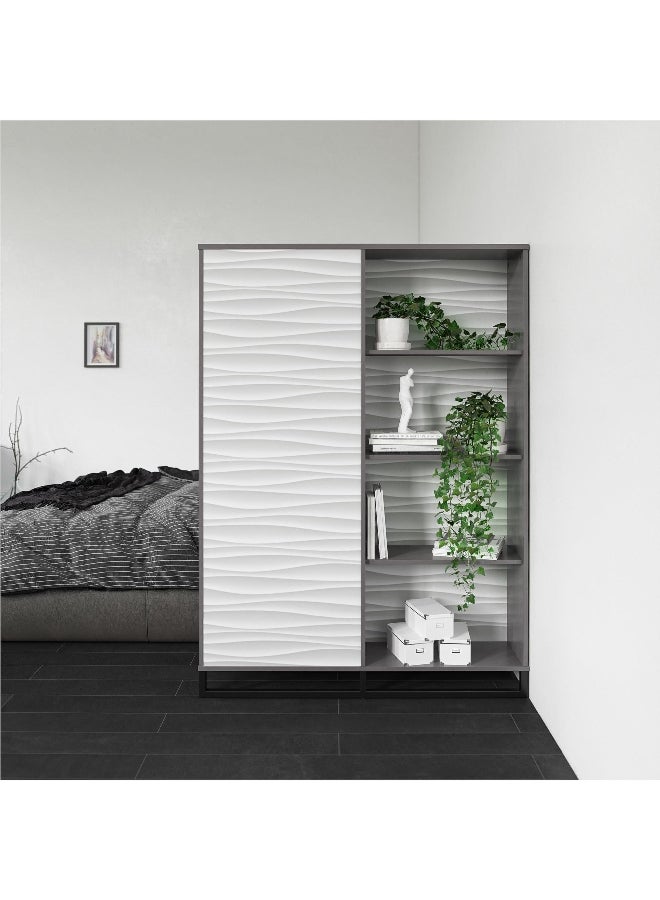Ameriwood Home Monterey 2-Sided Room Divider Large Bookcase Grey and White 65.51 x 47.56 x 11.73 Inch 8208500COM - Image 3