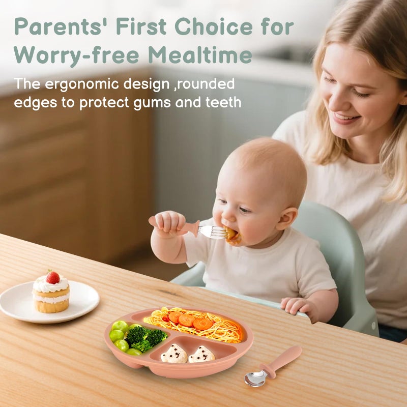 Eascrozn 6 Pack Toddler Utensils, kids Silverware with Silicone Handle, 18/8 Stainless Steel Children Safe Spoons and Forks Set Baby Feeding Essentials, Dishwasher Safe - Image 3