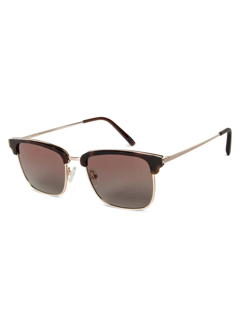 John Jacobs John Jacobs | Polarized & UV Protection Sunglasses For Men & Women | Gold Tortoise Gold Brown Gradient Full Rim Browline JJ S13090-C1