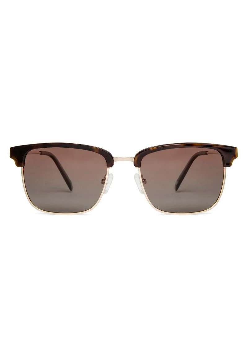 John Jacobs John Jacobs | Polarized & UV Protection Sunglasses For Men & Women | Gold Tortoise Gold Brown Gradient Full Rim Browline JJ S13090-C1