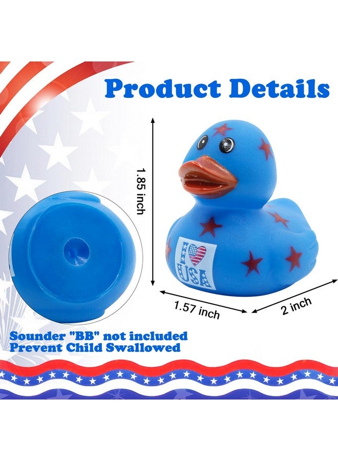Genuvi 4th of July Rubber Ducks for Jeeps Ducking 24PCS Bulk Fourth of July Party Favors for Kids Bath Toys Pool Floater Patriotic Blue White Red Ducks Independence Day Gifts Boys Girls Baby Showers Favors - Image 2