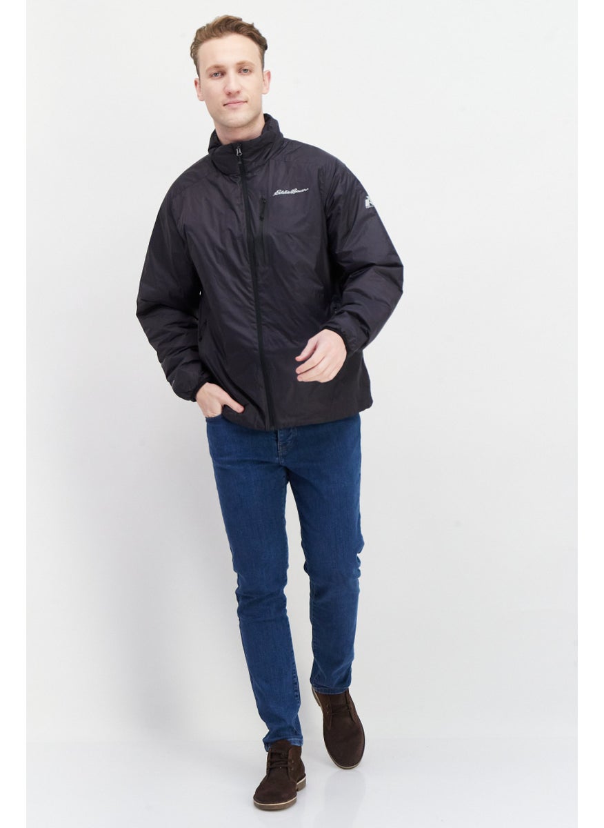 Eddie Bauer - Men Mock Neck Brand Logo Bomber Jackets, Dark Navy - Image 1