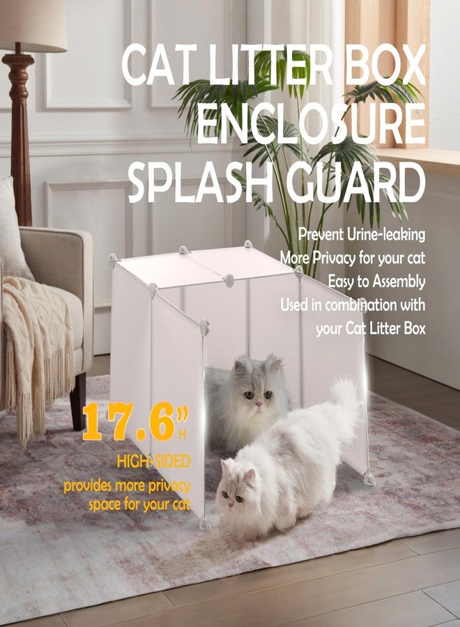 MEEXPAWS Cat Litter Box Enclosure, Splash Guard, Pee Shield High Walls - Image 2