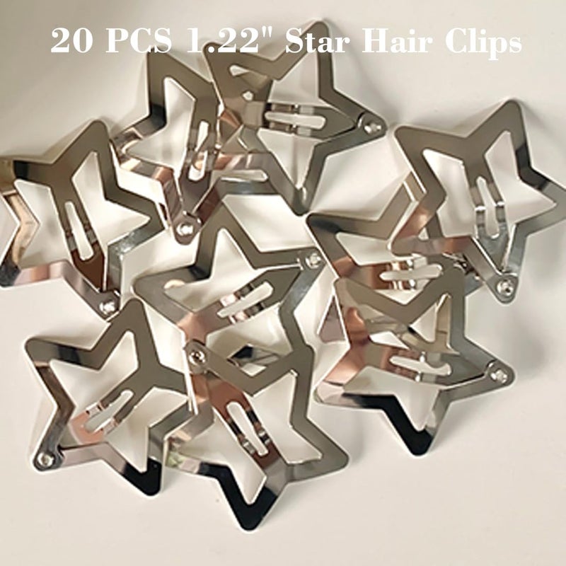 Seneeel 20 PCS 1.22" Star Hair Accessories - Non-Slip Metal Snap Clips and Barrettes for Girls & Women, Y2K Style - Image 5