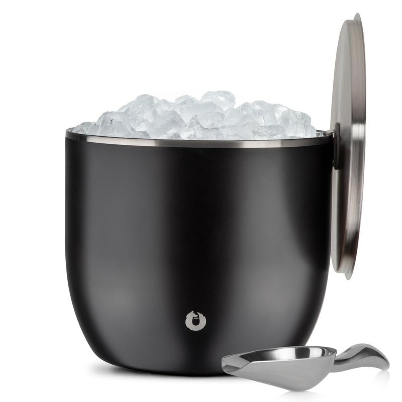 Snowfox XL Insulated Ice Bucket with LidScoops Premium Vacuum Insulated Stainless Steel Ice Buckets for Parties Ice Box Home Bar Accessories Parties Supplies Bar Decor 7L Matte Black - Image 2