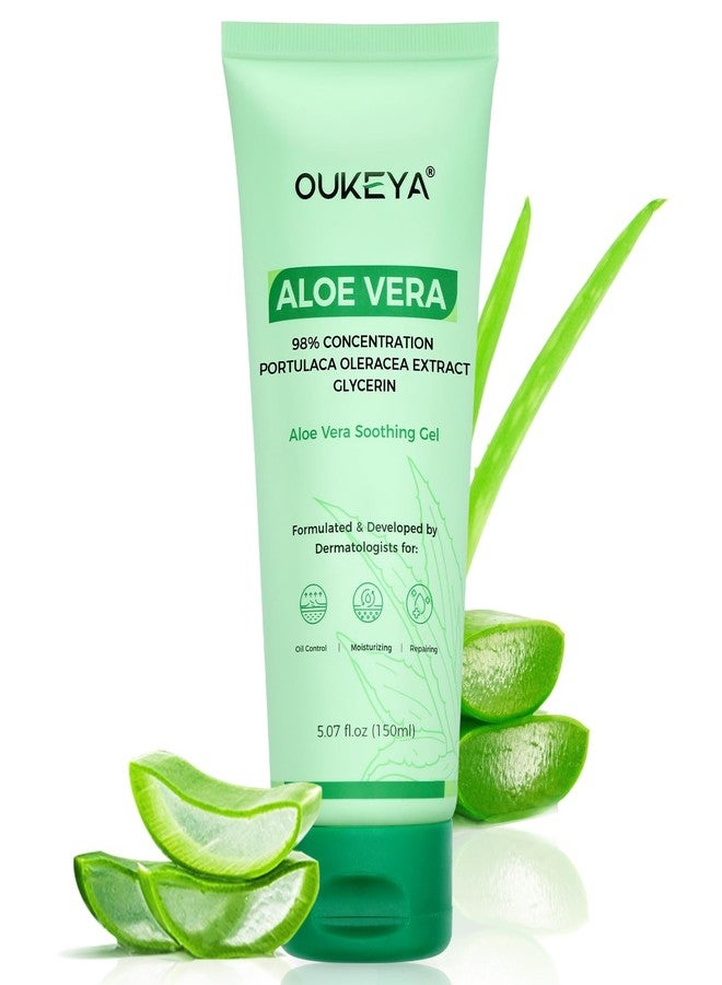 OUKEYA Aloe Vera Gel - Soothing, Hydrating, and Nourishing for Face & Body 5.07 Fl Oz | 98% Natural Aloe Vera, Pure & Organic for After Sunburn Relief, Skincare & Hair Hydration, Calming Moisturizing - Image 1