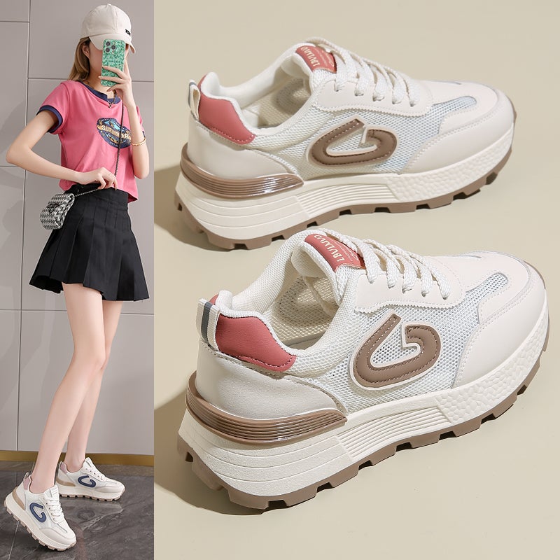 Women'S Shoes Summer Mesh Shoes Women'S Breathable Mesh Surface Pregnant Women Thin Sneaker 34 Size Hollow Breathable Running Forrest Gump Shoes - Image 2