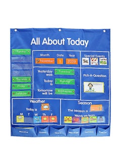 Generic School Classroom Pocket Chart with Date Month Year Week Season Weather Event Cards Teacher Teaching Tool All about Today Activity Learning Resource  - Image 1