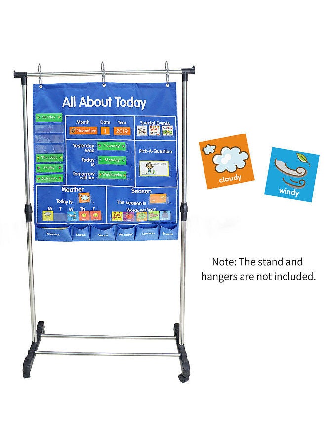 Generic School Classroom Pocket Chart with Date Month Year Week Season Weather Event Cards Teacher Teaching Tool All about Today Activity Learning Resource - Image 3