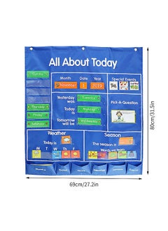 Generic School Classroom Pocket Chart with Date Month Year Week Season Weather Event Cards Teacher Teaching Tool All about Today Activity Learning Resource  - Image 4