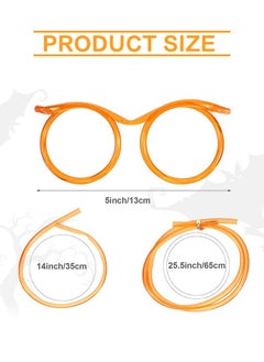 Sweet Life 5pcs Straws Glasses Plastic Fun Glasses Straw Covers Cap Reusable Straws for Kids Glasses Straws Drinking Adult Party Fun Straws for Eye Glasses Straw Tube Toy and Birthday Party Set  - Image 2