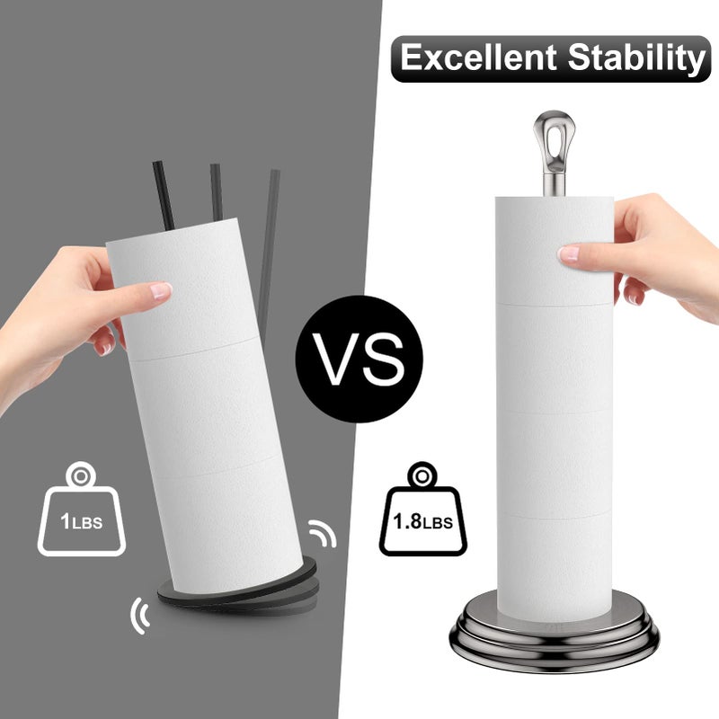 KASUNTO Toilet Paper Holder with Rustproof, Metal Free Standing Toilet Paper Stand Storage for Bathroom, Tissue Paper Roll Holder for Bathroom Accessories (Brushed Nickel) - Image 3