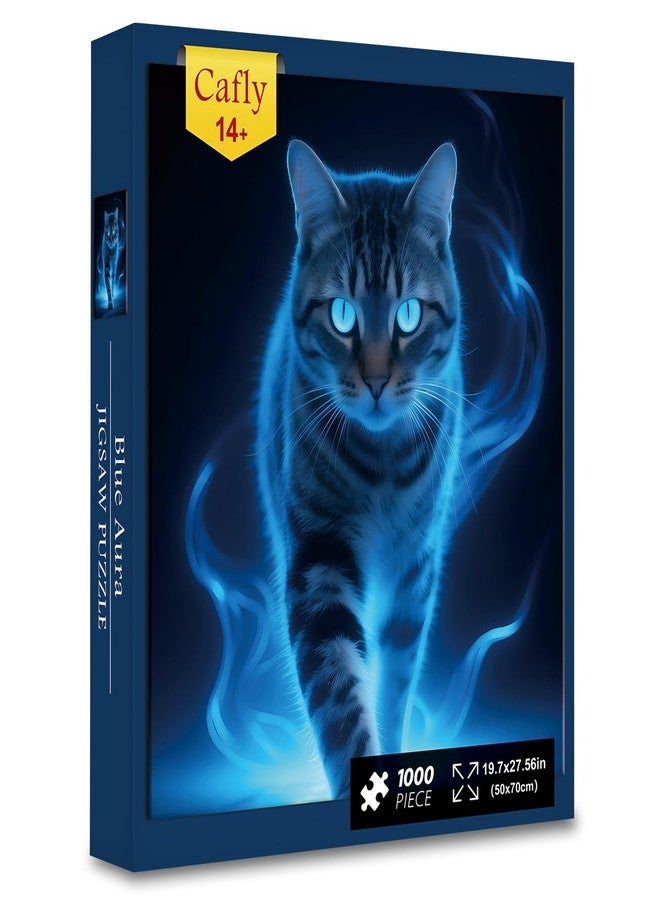 Cafly Jigsaw Puzzles 1000 Pieces for Adults - Challenging Fun Puzzles Stunning Art Wall Decor, Gift for Adult Puzzle Lovers, Blue Aura C0821 - Image 1