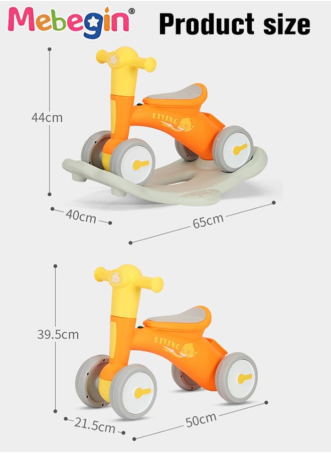 MEBEGIN - 2 in 1 Interactive Rocking Horse with Rocking Base and Music, Fun Toddler Rocker with Rocking and Sliding Ways to Play, Removable Ride-on Rocking Animal with 4 Silence Wheels, Creative Early Education Toy, Easy to Swing and Assemble - Image 1