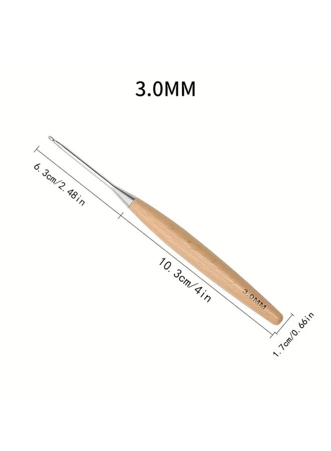 Multi Size Wood Crochet Hooks Knitting Needles 3mm Single Ended Solid Wood Handles for Amigurumi Lace Sweaters Hats Crafting Tools Beginners Experts - Image 3
