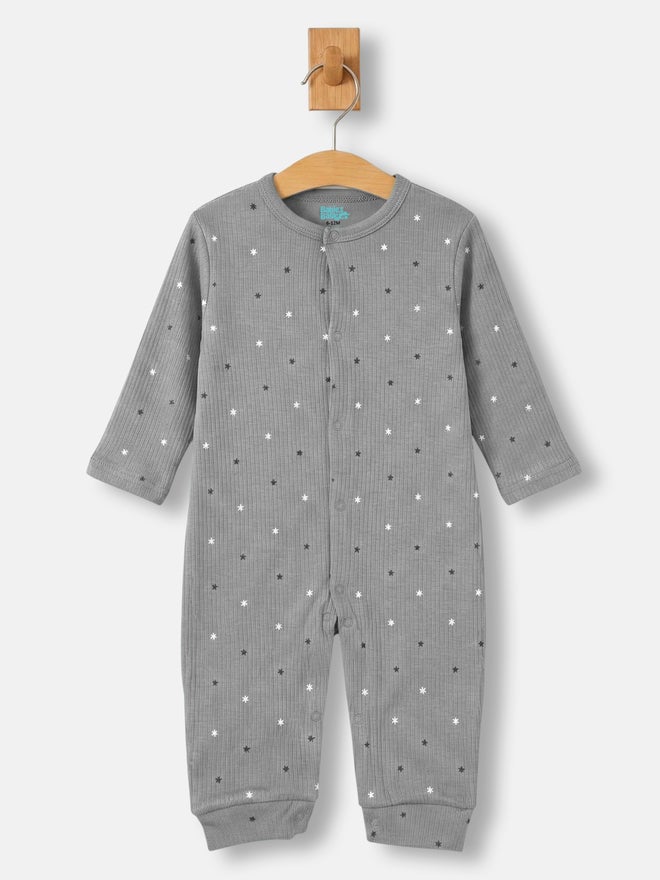 Babies Basic Premium Ribbed Cotton Sleepsuit Romper with Cap and Bib - Image 4