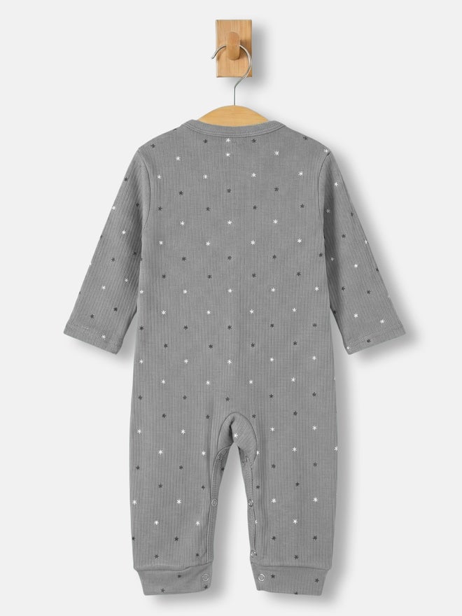 Babies Basic Premium Ribbed Cotton Sleepsuit Romper with Cap and Bib - Image 5