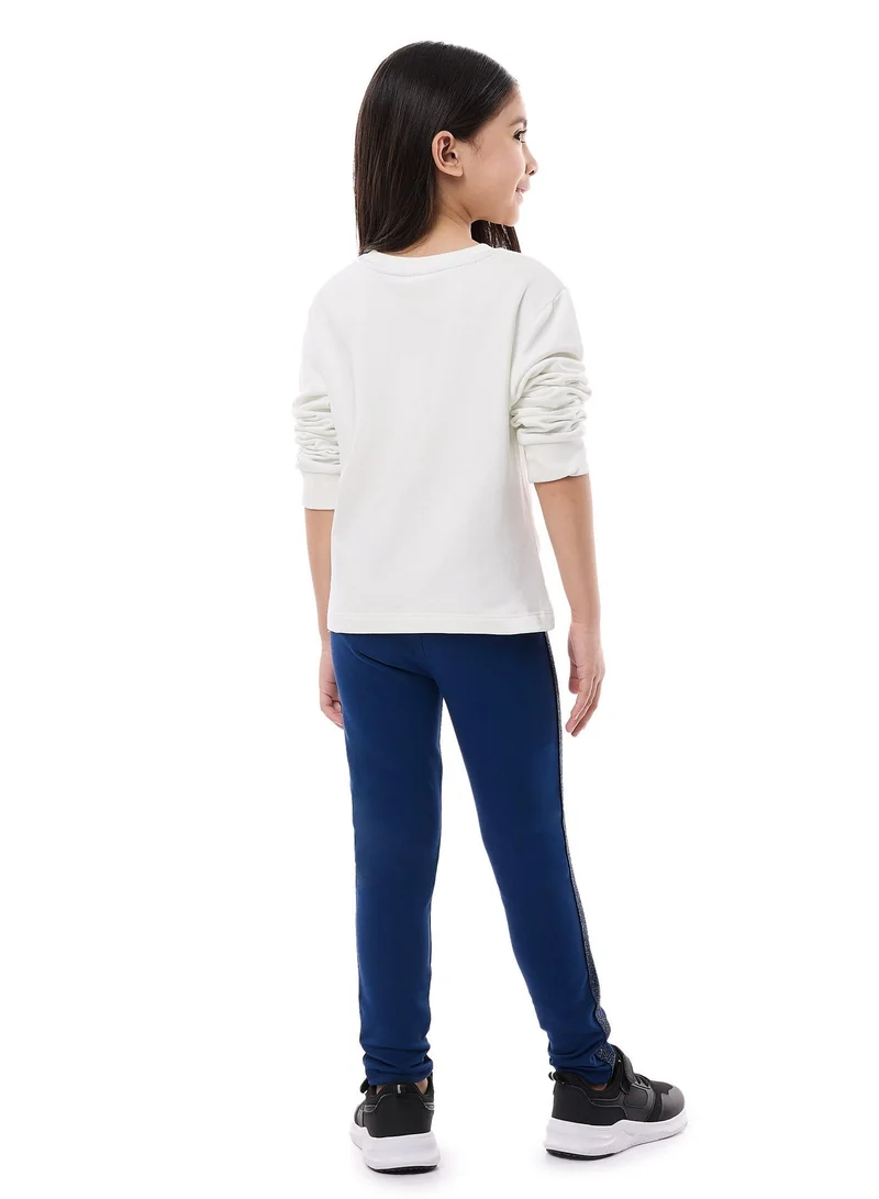 فكتور اند جين بلوزة مطبوعة باللمعان مع شريط لامع على السروال الرياضي