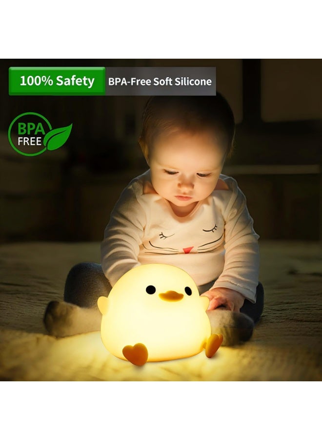 Dodo Duck Night Light, Cute Silicone Squishy LED Duck Lamp, Dimmable Nursery Nightlight, Rechargeable Bedside Table Lamp with Touch Sensor, Gifts for Bedrooms,Living Room,Breastfeeding - Image 2