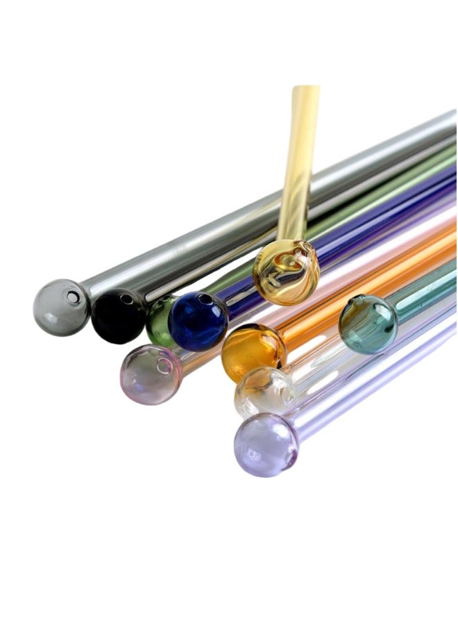 Generic 10 PCS Reusable Glass Drink Straws, Colorful, 20x0.8x1cm  - Image 1