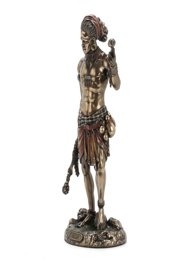 فيرونيز ديزاين تمثال إيشو، إله الخدع الإلهي، من تصميم فيرونيز، بارتفاع 8.5 بوصة، من الراتنج المصبوب على البارد، بلمسة نهائية برونزية عتيقة. - Image 3